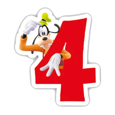 Tårtljus Musse Pigg - Siffra 4