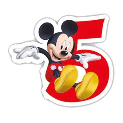 Tårtljus Musse Pigg - Siffra 5