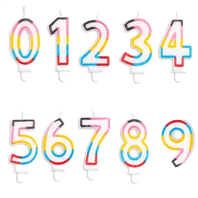 Tårtljus nummer - flerfärgad Siffra 1