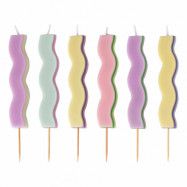 Tårtljus Pastell Wavy - 6-pack