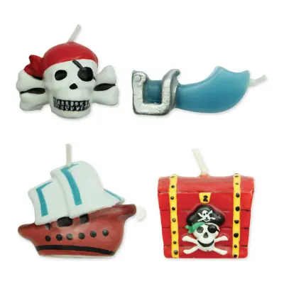 Tårtljus Piratfest - 4-pack