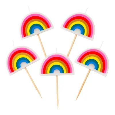 Tårtljus Rainbow Brights - 5-pack