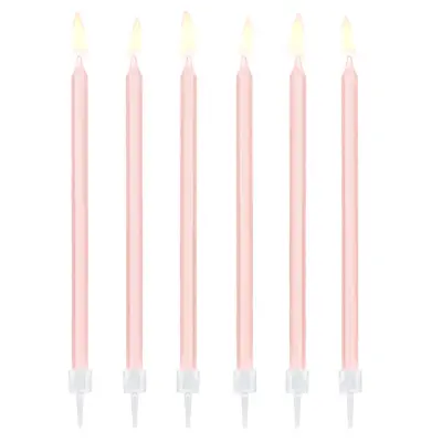 Tårtljus Rosa 12-pack