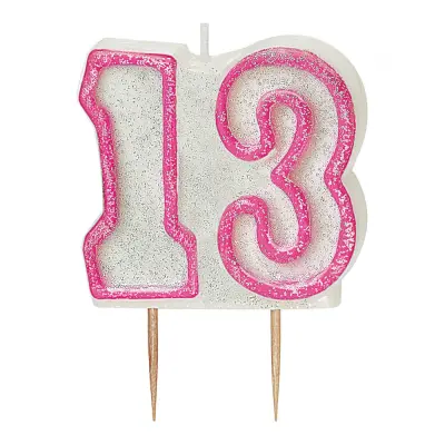 Tårtljus Rosa/Vit 13