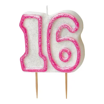 Tårtljus Rosa/Vit 16