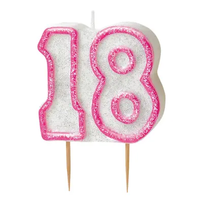 Tårtljus Rosa/Vit 18