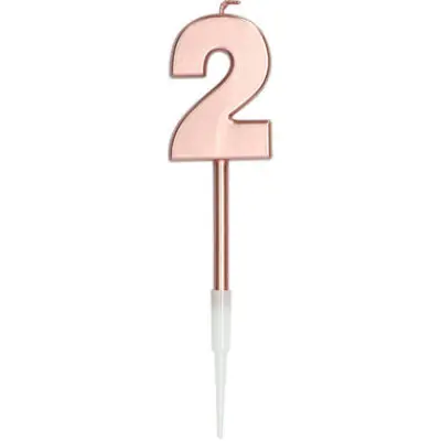 Tårtljus Roséguld Metallic 14 cm