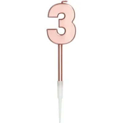 Tårtljus Roséguld Metallic 14 cm