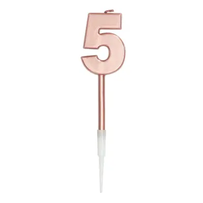 Tårtljus Roséguld Metallic 14 cm