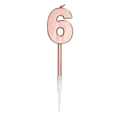 Tårtljus Roséguld Metallic 14 cm