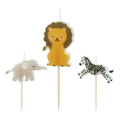Tårtljus Safari Party - 3-pack