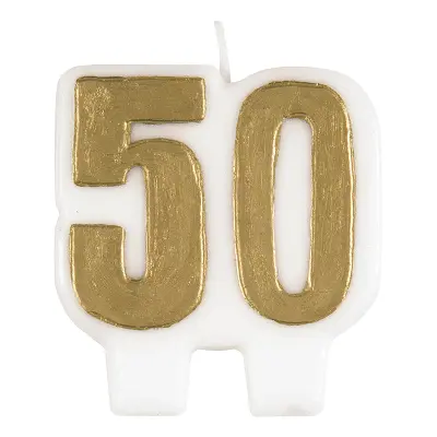 Tårtljus Siffra 50 Guld