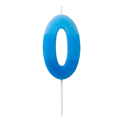 Tårtljus Siffra Blå - Siffra 0