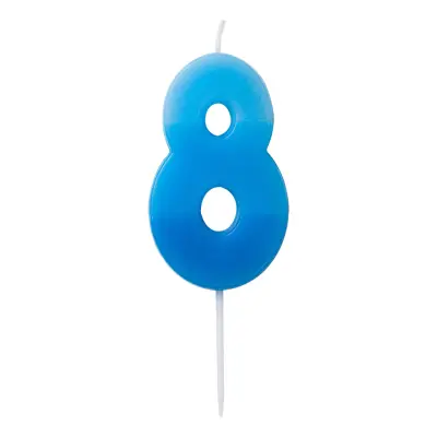 Tårtljus Siffra Blå - Siffra 8