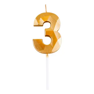 Tårtljus Siffra Diamond Guld - 3