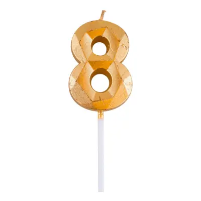 Tårtljus Siffra Diamond Guld - 8
