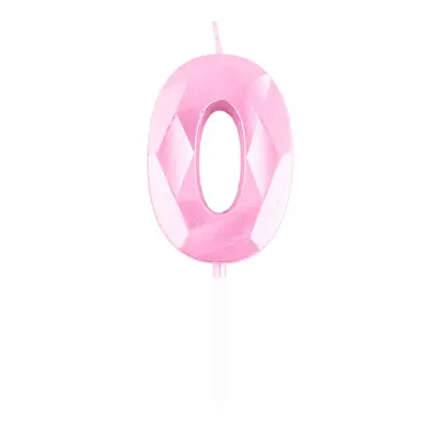 Tårtljus Siffra Diamond Ljusrosa - Siffra 0