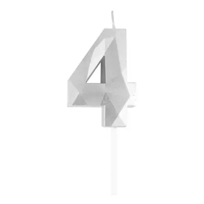Tårtljus Siffra Diamond Silver - 4
