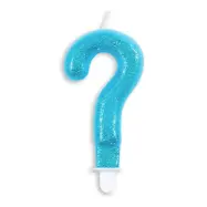 Tårtljus Siffra Glitter Blå - Tecken ?