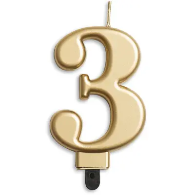 Tårtljus Siffra Guld Metallic