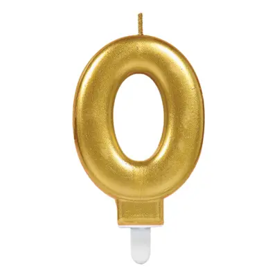 Tårtljus Siffra Guld Metallic - Siffra 0