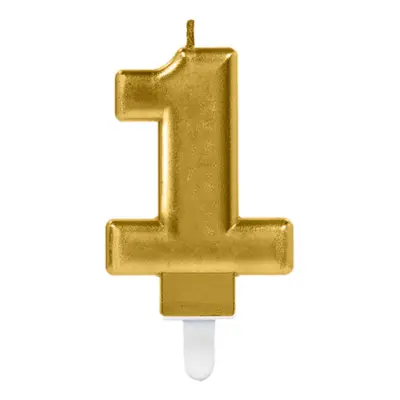 Tårtljus Siffra Guld Metallic - Siffra 1
