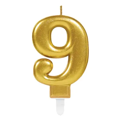 Tårtljus Siffra Guld Metallic - Siffra 9