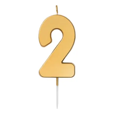 Tårtljus Siffra Guld - Siffra 2