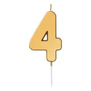 Tårtljus Siffra Guld - Siffra 4