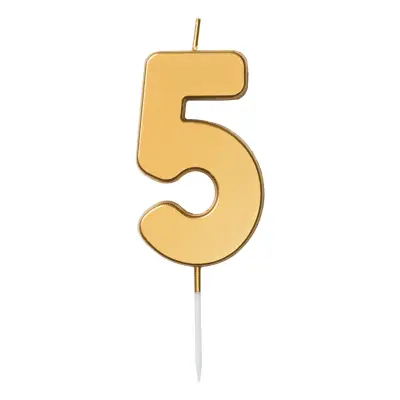 Tårtljus Siffra Guld - Siffra 5