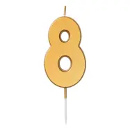 Tårtljus Siffra Guld - Siffra 8