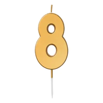 Tårtljus Siffra Guld - Siffra 8