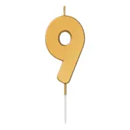 Tårtljus Siffra Guld - Siffra 9