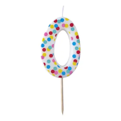 Tårtljus Siffra med Prickar - Siffra 0