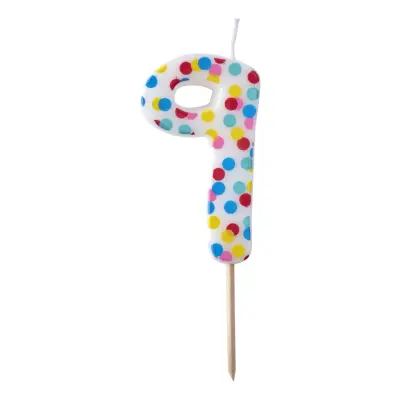 Tårtljus Siffra med Prickar - Siffra 9