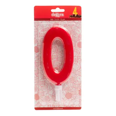 Tårtljus Siffra Röd - Siffra 0