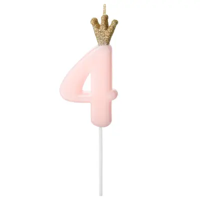 Tårtljus Siffra Rosa Krona