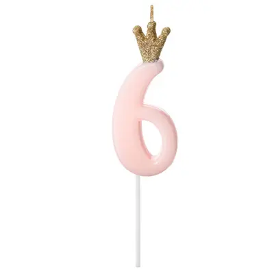 Tårtljus Siffra Rosa Krona