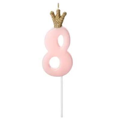 Tårtljus Siffra Rosa Krona