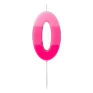 Tårtljus Siffra Rosa - Siffra 0