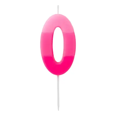Tårtljus Siffra Rosa - Siffra 0