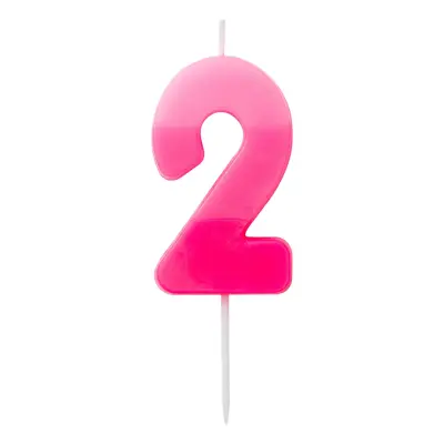Tårtljus Siffra Rosa - Siffra 2