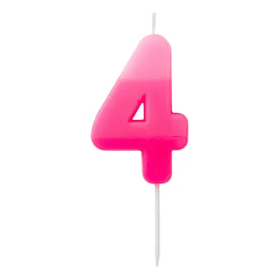 Tårtljus Siffra Rosa - Siffra 4