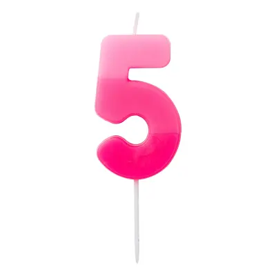 Tårtljus Siffra Rosa - Siffra 5