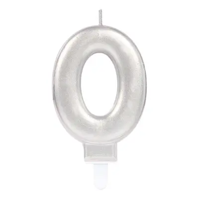 Tårtljus Siffra Silver Metallic - Siffra 0