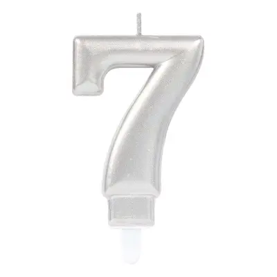 Tårtljus Siffra Silver Metallic - Siffra 7