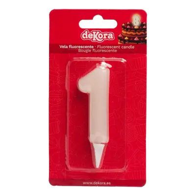 Självlysande Tårtljus - Siffra 1