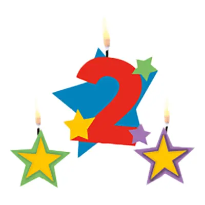 Tårtljus Siffra Stjärnor - Siffra 2