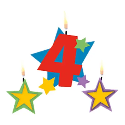 Tårtljus Siffra Stjärnor - Siffra 4