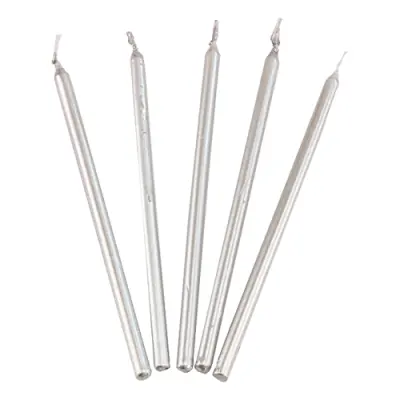 Tårtljus Silver Långa - 12-pack